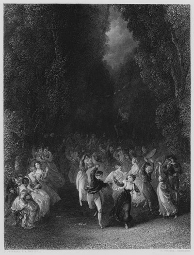 Een Fete Champetre, van het schilderij in de Vernon Gallery door Thomas Stothard